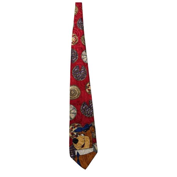 Hanna Barbera Tie Rack Yogi Bear Pies Cartoon Vintage Novelty Necktie - Picture 3 of 7